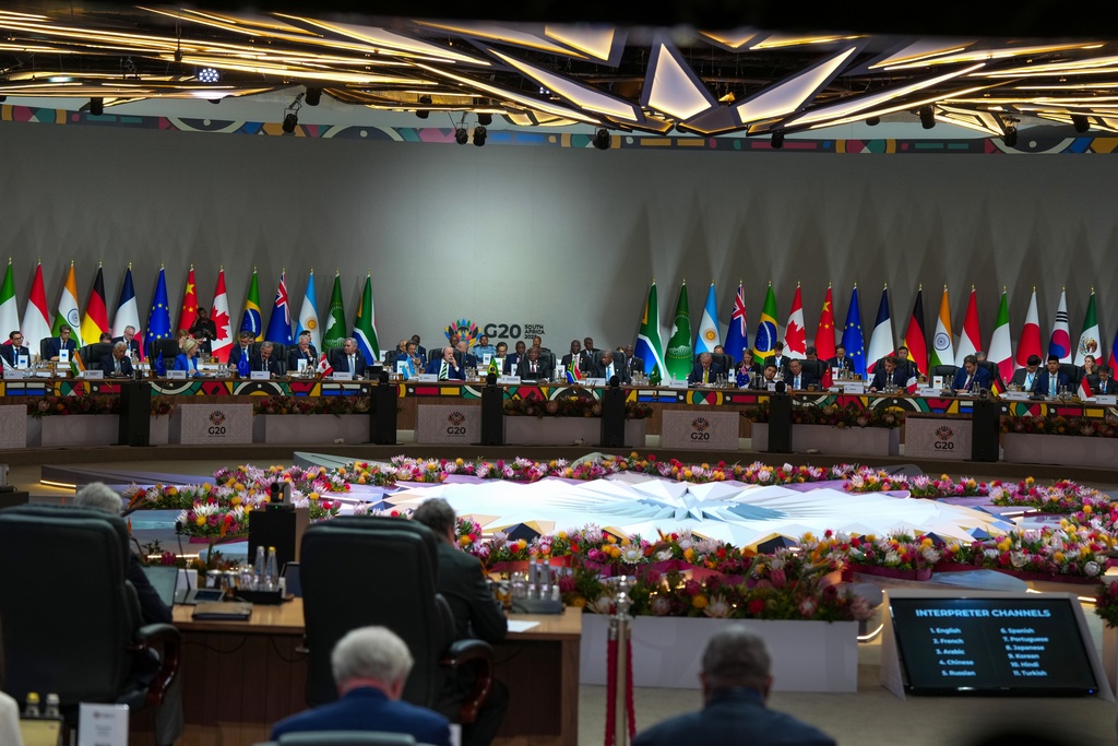 Leaders adopt a declaration at the start of South Africa’s G20 summit despite US opposition