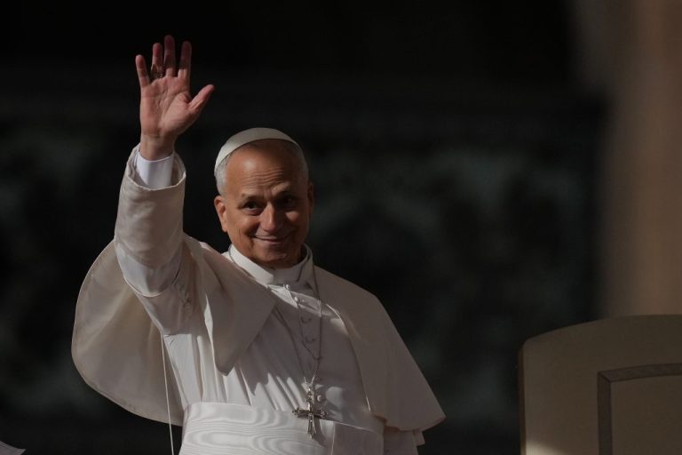 Pope Leo XIV waves