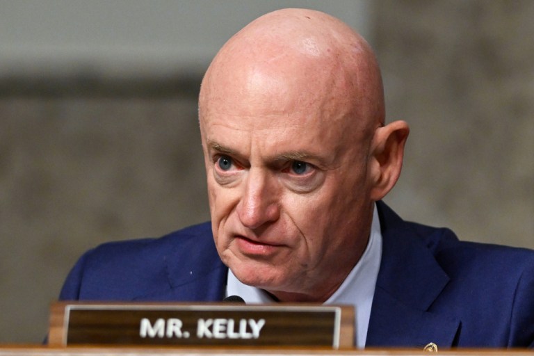 Sen. Mark Kelly, D-Ariz., speaks during a Senate Intelligence Committee hearing, at the Capitol in Washington, Jan. 15, 2025. (AP Photo/John McDonnell, File)