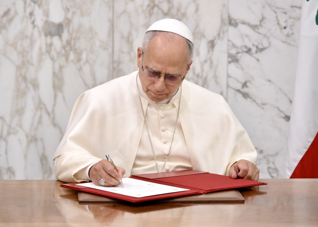 Pope Leo says two-state solution ‘only solution’ to Israel-Palestine conflict