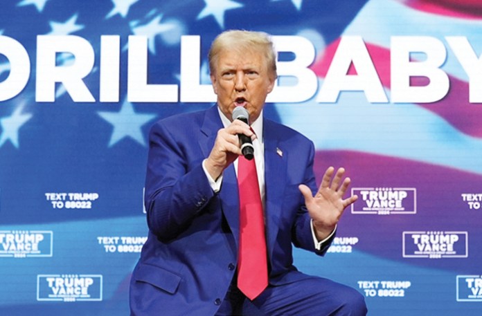 Donald Trump campaigns in Oaks, Pennsylvania, Oct. 14, 2024. (Alex Brandon/AP)