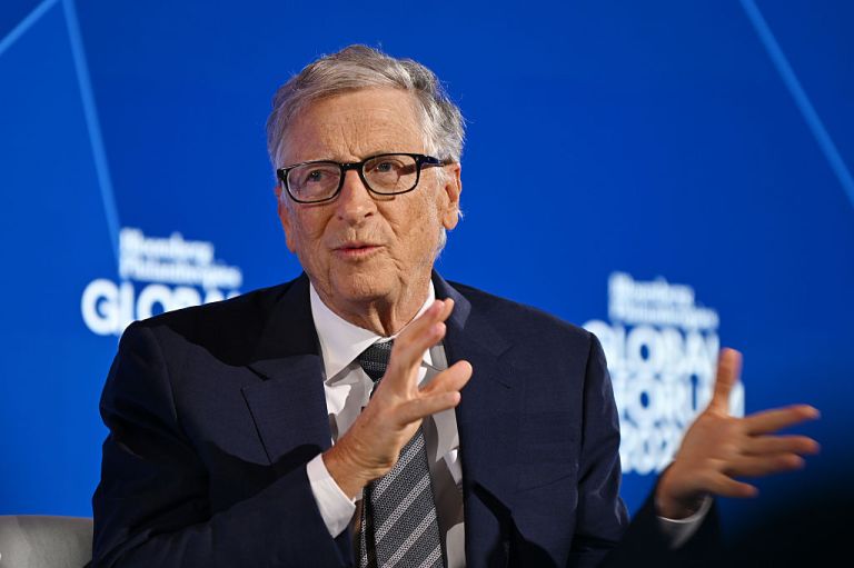 Bill Gates speaks onstage at the Bloomberg Philanthropies Global Forum 2025.