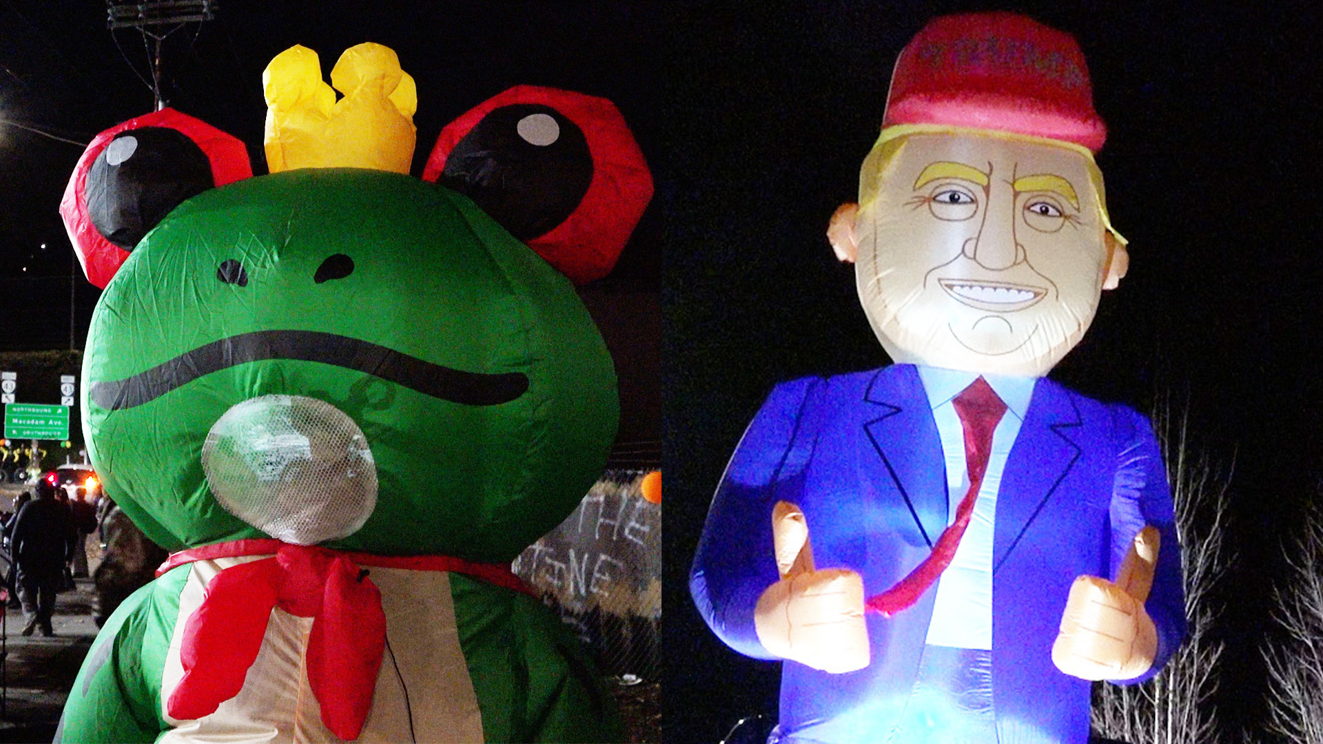 Battle of the inflatables: Portland ICE protests bring out streamers en masse