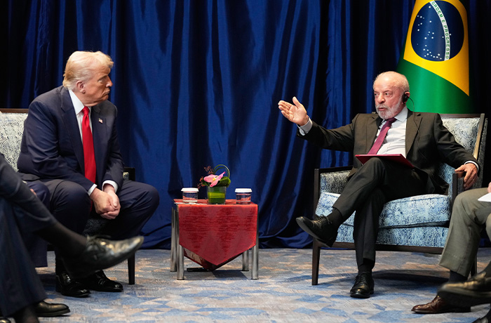 President Donald Trump meets with Brazil’s President Luiz Inacio Lula da Silva on the sidelines of the ASEAN Summit in Kuala Lumpur, Malaysia. (Mark Schiefelbein/AP)