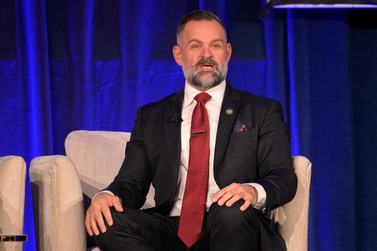 Rep. Cory Mills, R-Fla., participates in a discussion about Israel at the Republican Party of Florida Freedom Summit.