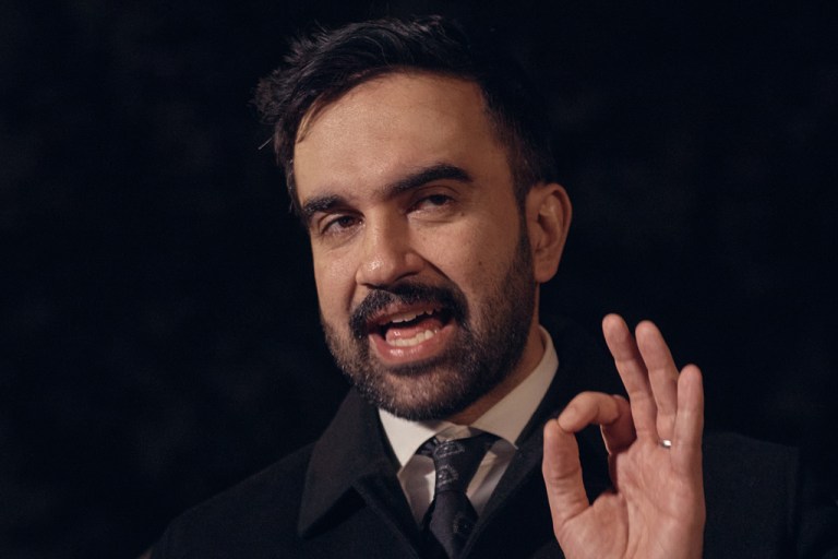 New York mayoral candidate Zohran Mamdani speaks.