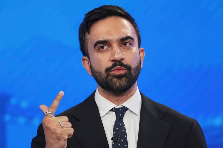 Democratic mayoral candidate Zohran Mamdani speaks during a Democratic mayoral primary debate.