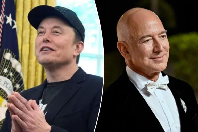 Tesla CEO Elon Musk and Amazon Founder Jeff Bezos.