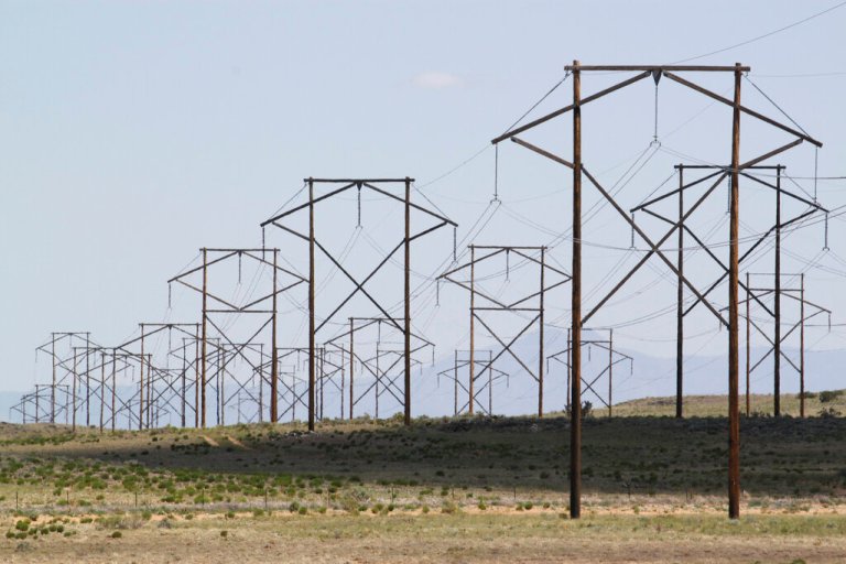 One of the major transmission lines that runs to the west of Albuquerque, New Mexico