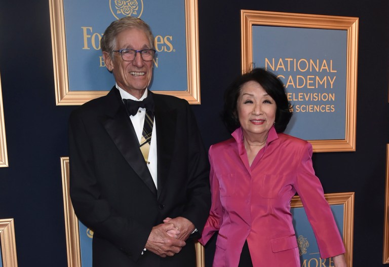 Maury Povich, left, and Connie Chung arrive at the 50th Daytime Emmy Awards.