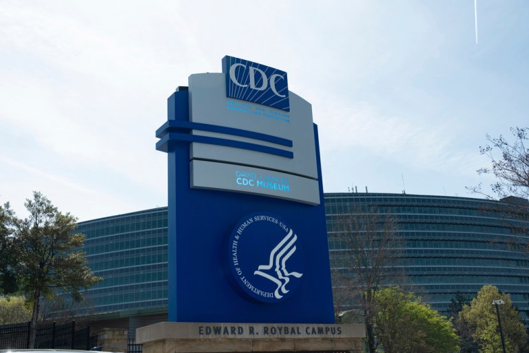 This Tuesday, April 1, 2025 photo shows the Centers for Disease Control and Prevention building in Atlanta. (AP Photo/Ben Gray)