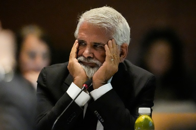 FILE - Dr. Robert Malone listens during a meeting of the Advisory Committee on Immunization Practices at the CDC, June 25, 2025, in Atlanta. (AP Photo/Mike Stewart, File)