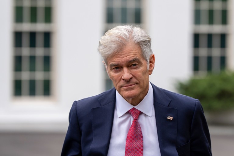 Dr. Mehmet Oz, administrator for the Centers for Medicare & Medicaid Services walks on grounds of the White House.