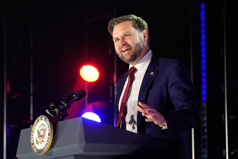 Vice President JD Vance speaks during a 