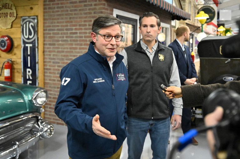 House Speaker Mike Johnson (R-LA) speaks to the media.