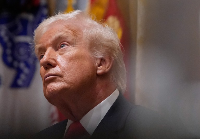 President Donald Trump listens during a Cabinet meeting at the White House, Tuesday, Dec. 2, 2025, in Washington.