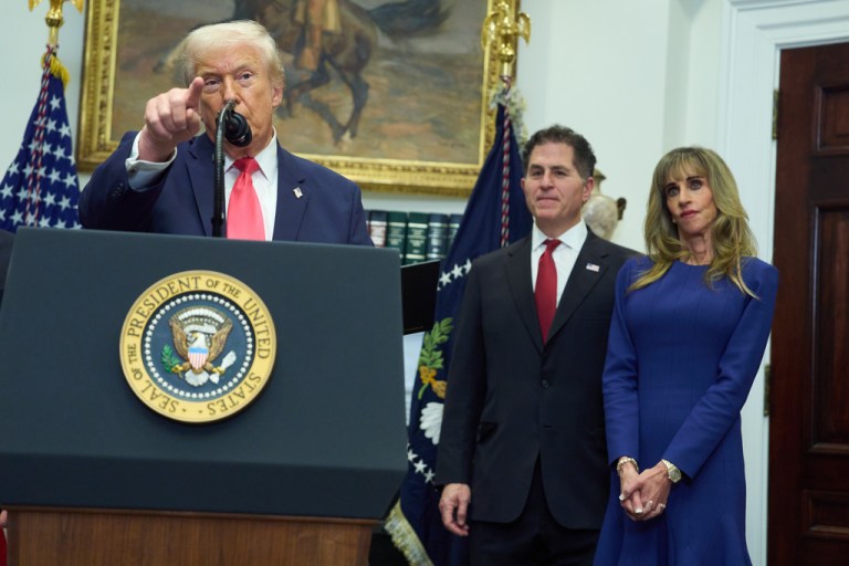 Michael and Susan Dell with President Donald Trump.