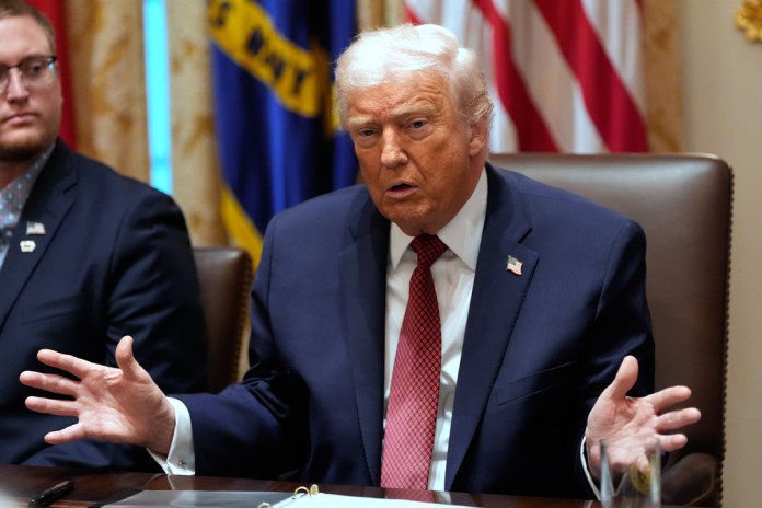 President Donald Trump speaks at White House