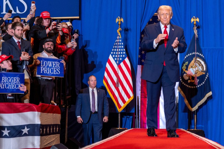 U.S. Secret Service Special Agent in Charge John Bush and President Donald Trump.