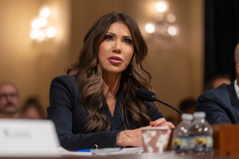 Homeland Security Secretary Kristi Noem appears before the House Committee on Homeland Security on Capitol Hill in Washington, Thursday, Dec. 11, 2025.