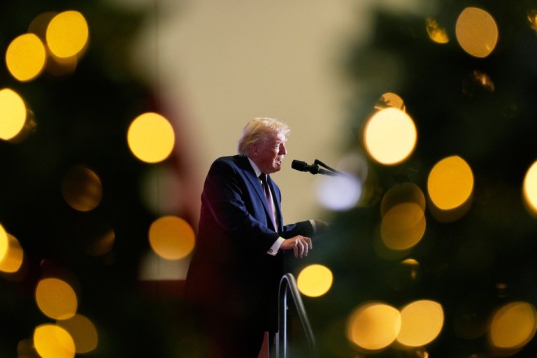 President Donald Trump speaks at a campaign event, Friday, Dec.19, 2025, in Rocky Mount, N.C.