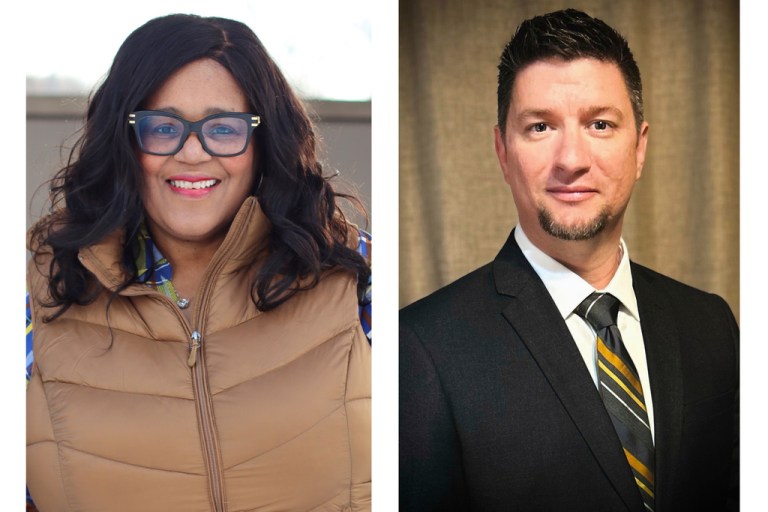 This combination of undated images provided by Hardman for Iowa and Lucas Loftin on Friday, Dec. 26, 2205, shows Democrat Renee Hardman and Republican Lucas Loftin, who are running against each other in the special election for the state Senate seat representing parts of Des Moines’ suburbs. (Hardman for Iowa, Lucas Loftin via AP)