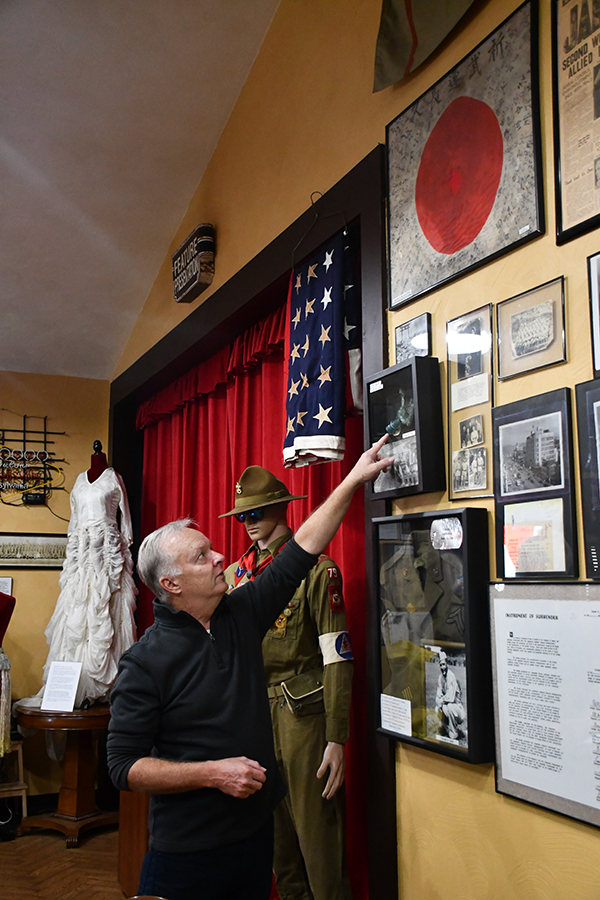 Daniel Cocks gives visitors a glimpse in time to the days of World War II.