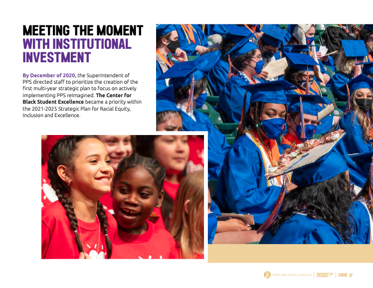 Portland Public Schools' Center For Black Excellence introductory materials.