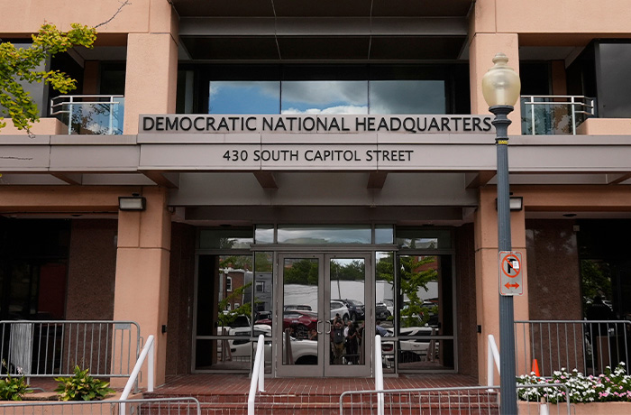 Democratic National Committee headquarters in Washington, D.C. (Mark Schiefelbein/AP)