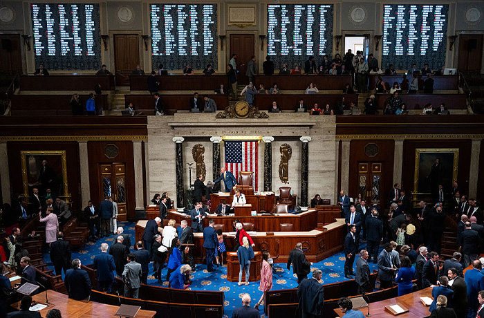 The House of Representatives votes on President Trump's 