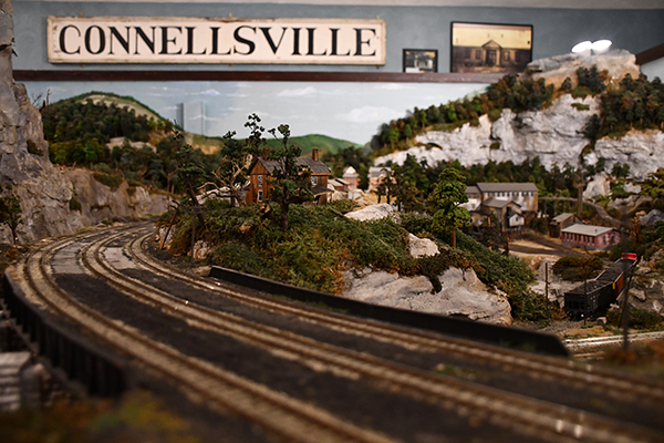 Model train and canteen memorabilia.