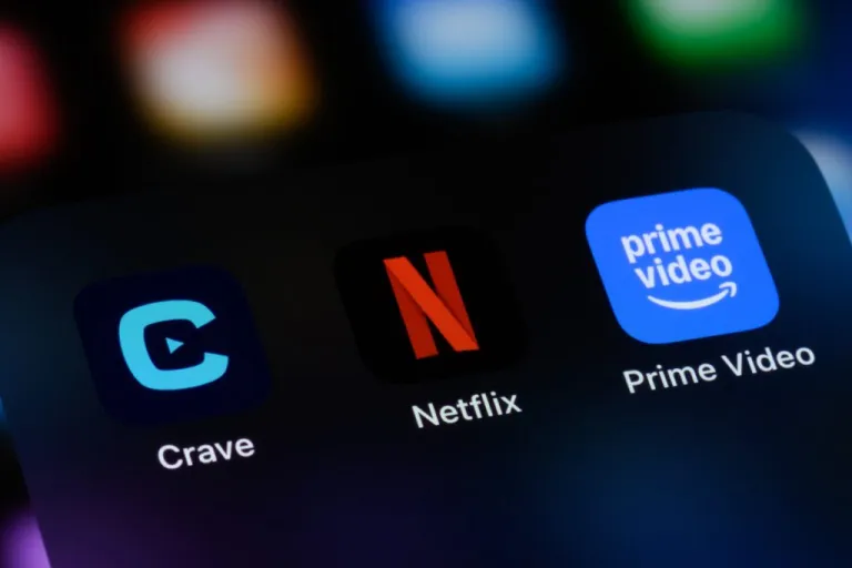 Video streaming apps on a smartphone.