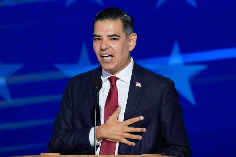Rep. Robert Garcia (D-CA) speaks during the Democratic National Convention.