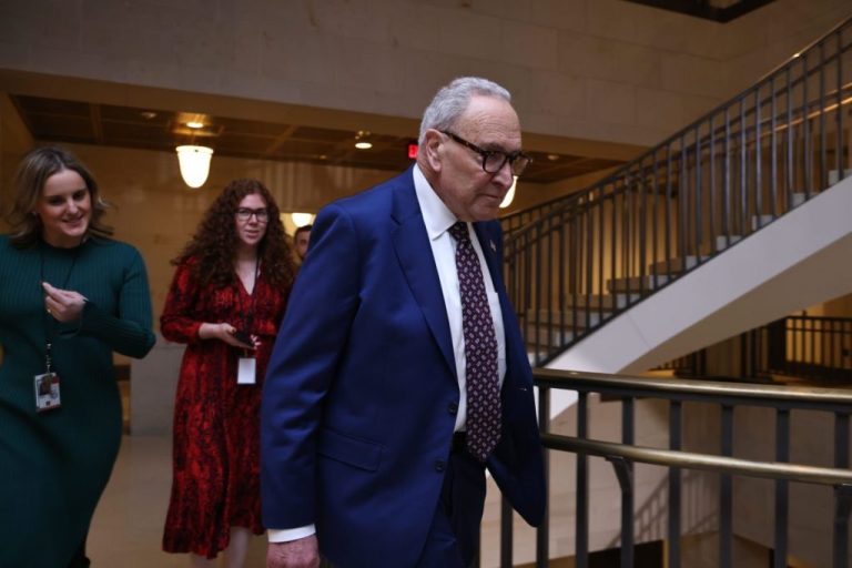 Sen. Chuck Schumer (D-NY) arrives for a classified briefing.