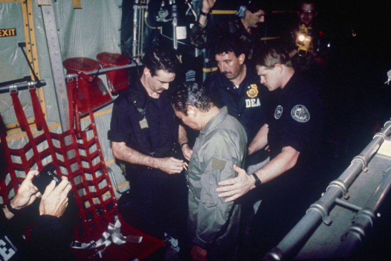 Manuel Noriega arrested by U.S. law enforcement in 1989