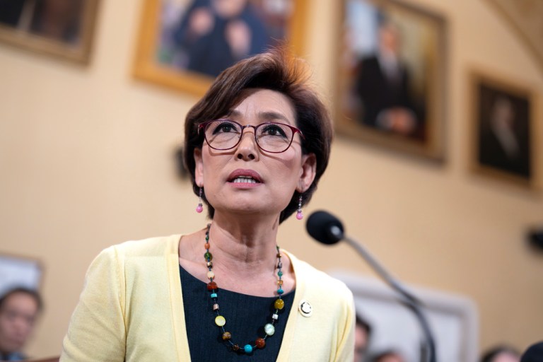 Republican Rep. Young Kim of California speaks at the Capitol in April 2024.