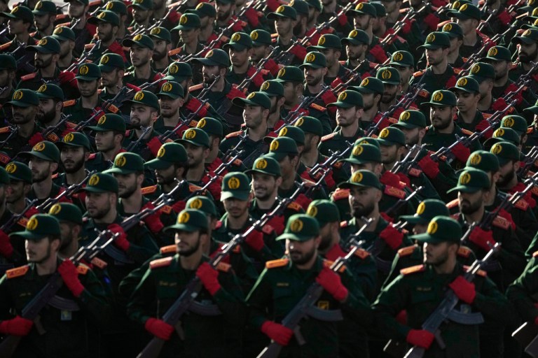 IRGC cadets march in parade