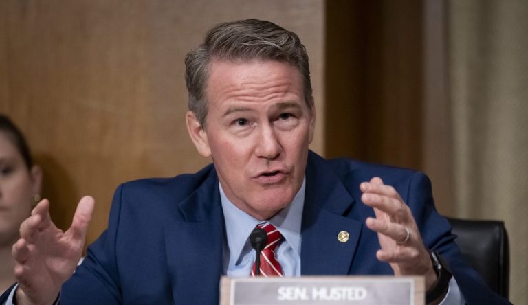 Sen. Jon Husted, R-Ohio, speaks during the confirmation hearing of Dr. Jay Bhattacharya, President Donald Trump's choice to be Director of the National Institutes of Health, before the Senate Health, Education, Labor, and Pensions Committee, at Capitol Hill in Washington, Wednesday, March 5, 2025. (AP Photo/Ben Curtis, file)
