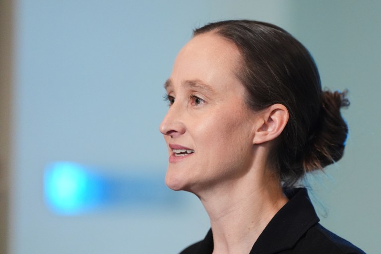 Seattle mayor-elect Katie Wilson speaks during a news conference at the Seattle Labor Temple, Thursday, Nov. 13, 2025, in Seattle.