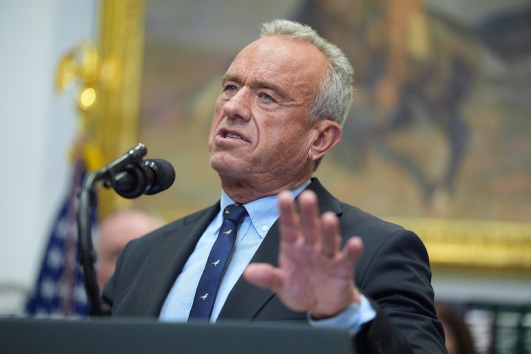 Secretary of Health and Human Services, Robert F. Kennedy, Jr., speaks during an event on prescription drug prices in the Roosevelt Room of the White House, Friday, Dec. 19, 2025, in Washington.