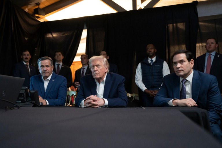 President Donald Trump monitors U.S. military operations in Venezuela, with CIA Director John Ratcliffe, left, and Secretary of State Marco Rubio.