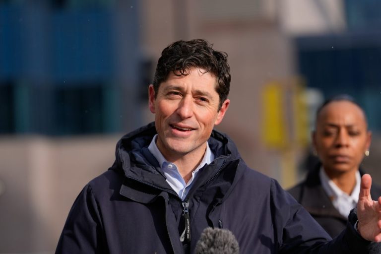 Minneapolis Mayor Jacob Frey holds a news conference on Saturday, Jan. 10, 2026, in Minneapolis. (AP Photo/Jen Golbeck)