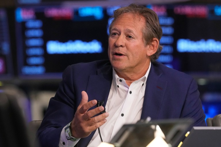 Rick Rieder, BlackRock's Chief Investment Officer of Global Fixed Income, is interviewed on the floor of the New York Stock Exchange, Monday, Jan. 12, 2026.