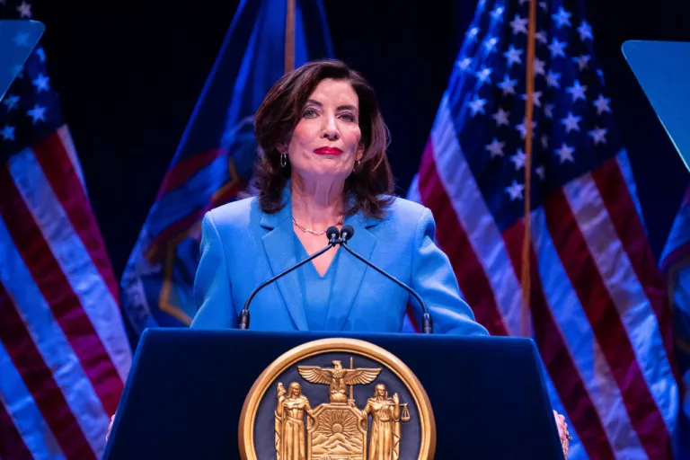 New York Gov. Kathy Hochul delivers the 2026 State of the State address, Tuesday, Jan. 13, 2026, in Albany, N.Y. (Darren McGee/ Office of Governor Kathy Hochul via AP)