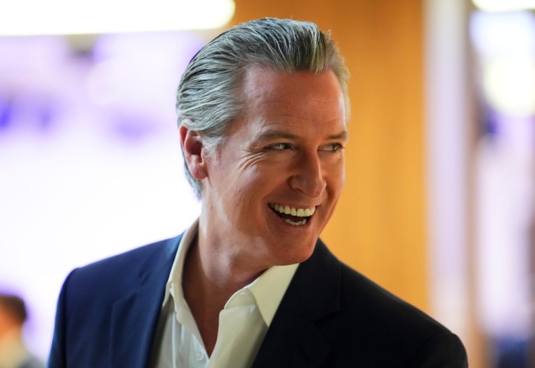 California Governor Gavin Newsom attends the World Economic Forum in Davos, Switzerland, on Jan. 20, 2026. (Sean Kilpatrick/The Canadian Press via AP)