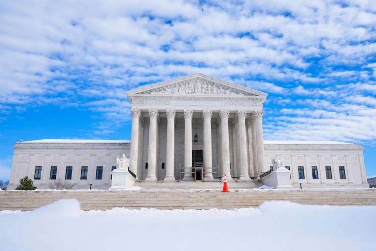 The Supreme Court after a snowstorm.