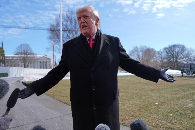 President Donald Trump has formally distanced himself from comments made by Stephen Miller over the weekend regarding the fatal shooting of 37-year-old Alex Pretti. (AP Photo/Evan Vucci)