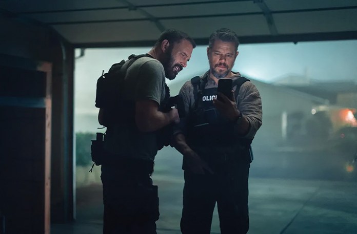 Ben Affleck and Matt Damon in The Rip. (Netflix)