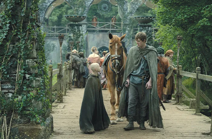 Peter Claffey with Dexter Sol Ansell in A Knight of the Seven Kingdoms. (Steffan Hill/HBO)