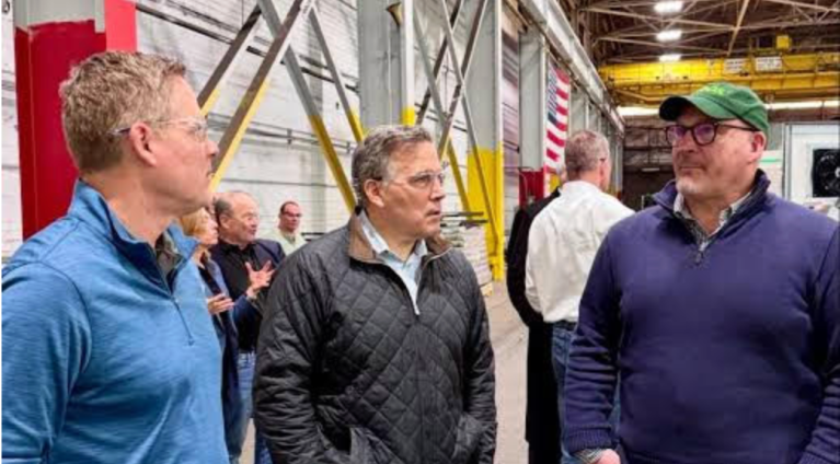 Sen. Dave McCormick (R-PA) at Eos Energy Enterprises, a manufacturer of zinc-powered energy storage, which sources 92% of its supply chain from the U.S., discussing the possibilities of how tariffs help American manufacturers.